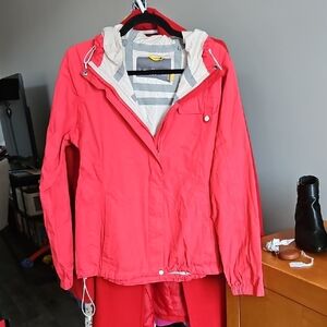 Lolë - Red Hooded Rain Jacket - Size Large